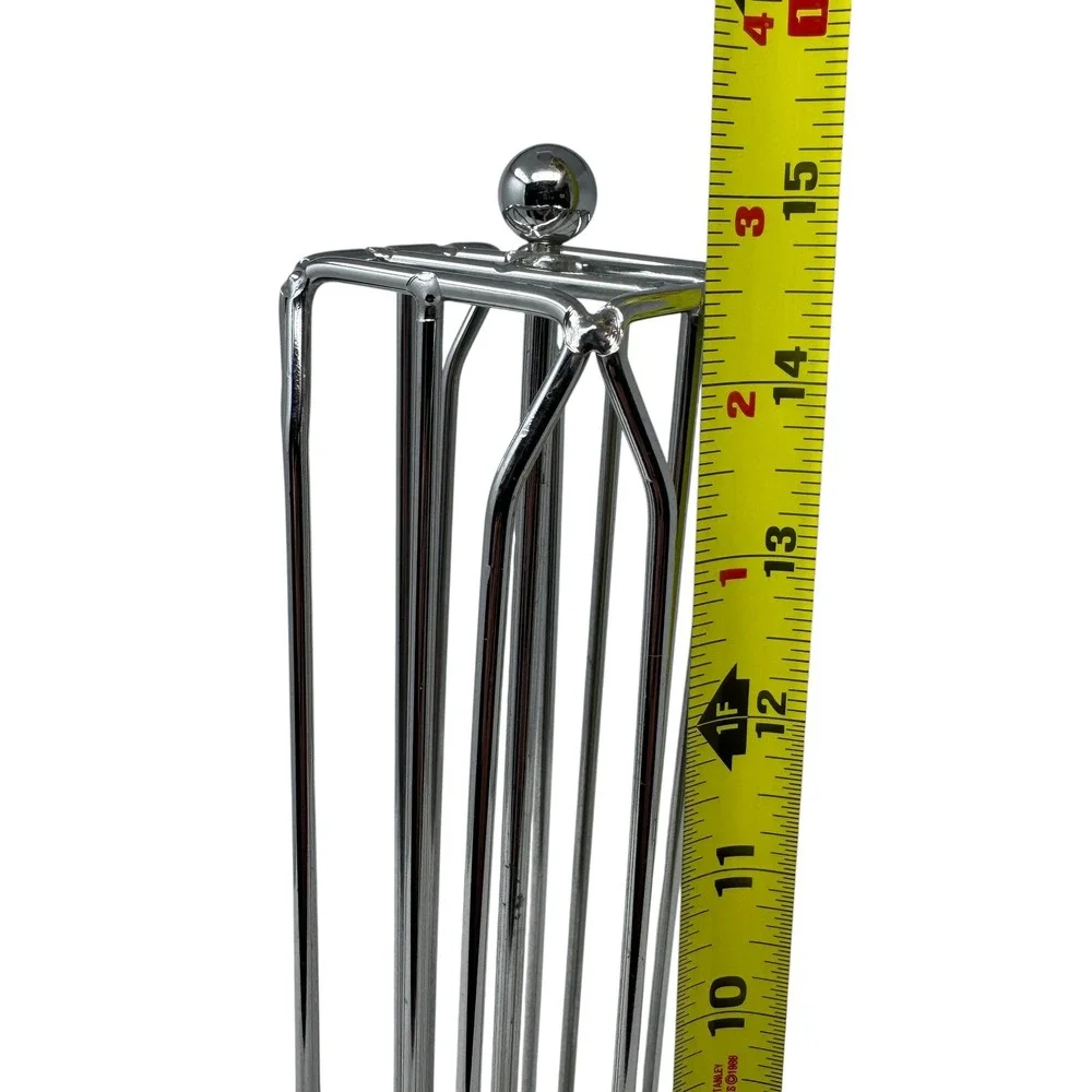 Chrome‎ Rotating Coffee Pod Holder Carousel Tower Organizer Silver Metal 15in